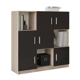 Hanah Home Armario Multiusos Vo7-Ob Roble y Negro